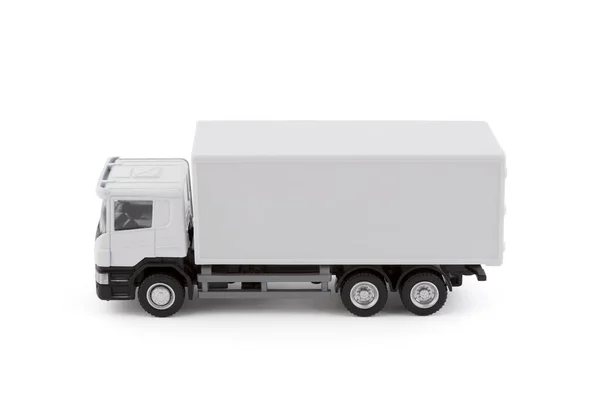 Miniaturka Ciężarówki Biały Ładunek Odizolowany Białym Tle Ścieżką Wycinania — Zdjęcie stockowe