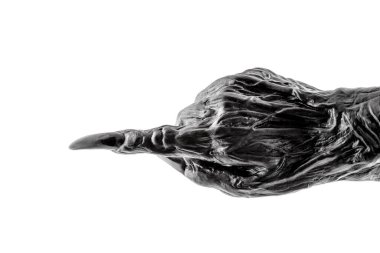 Garip canavar el kırpma yolu ile beyaz arka planda izole