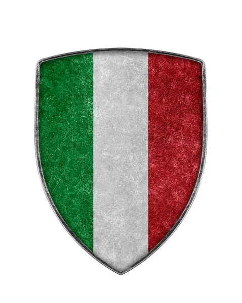 Italiaans Metalen Schild Geïsoleerd Witte Achtergrond — Stockfoto