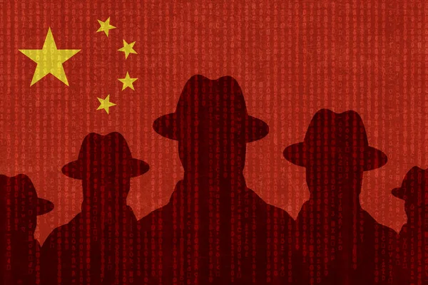 Group of Chinese spies graphic illustration