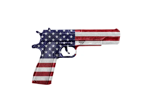Amerykański Pistolet Odizolowany Białym Tle Ścieżką Wycinania — Zdjęcie stockowe