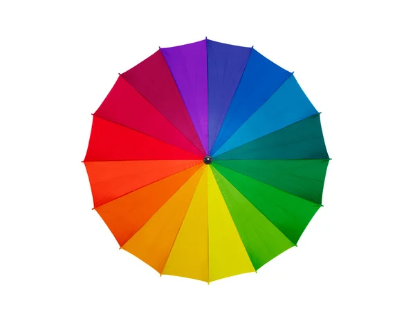 Open Colorful Umbrella Isolated White Clipping Path — Stock Photo, Image