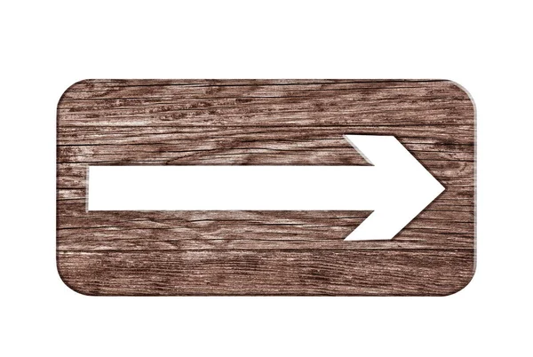 Kırpma yolu ile beyaz arkaplan üzerinde izole ok ahşap plaka