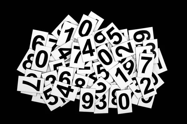 Абстрактний Фон Випадковими Числами Ізольовано Чорному Тлі Композиція Тла Типографіки — стокове фото