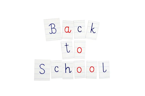 Back School Lettering Inscription Isolated White Background — Stock Photo, Image