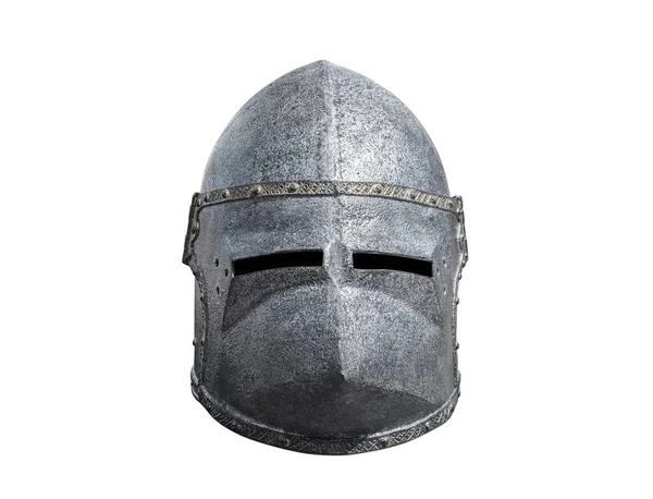 Medieval Knight Helmet Isolated White Background Clipping Path — ストック写真
