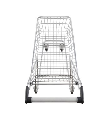 Alış veriş arabası kırpma yolu olan beyaz arkaplanda izole edildi