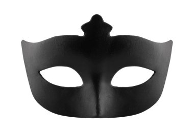 izole beyaz zemin üzerine siyah karnaval maskesi