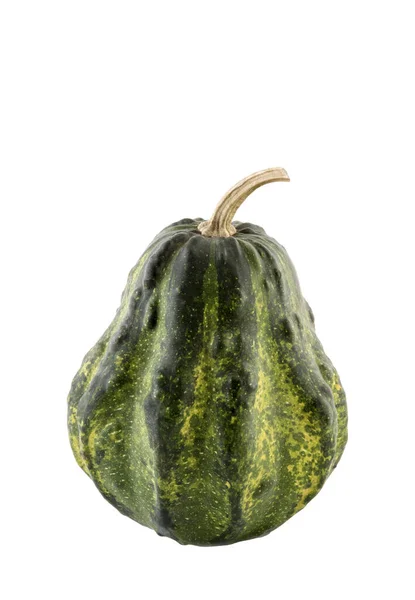 Green Decorative Pumpkin Isolated White Background Clipping Path — Stock Photo, Image