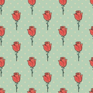 Güllerle kusursuz desen.