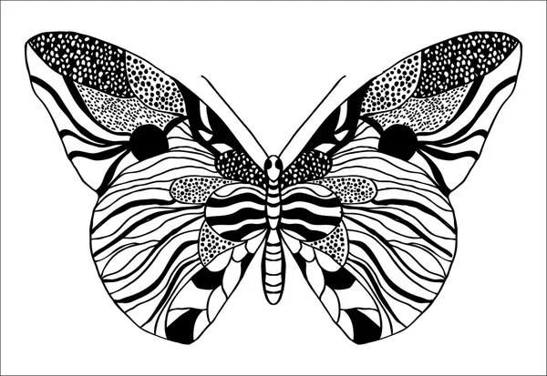 Butterfly hand drawing. — Stock Vector