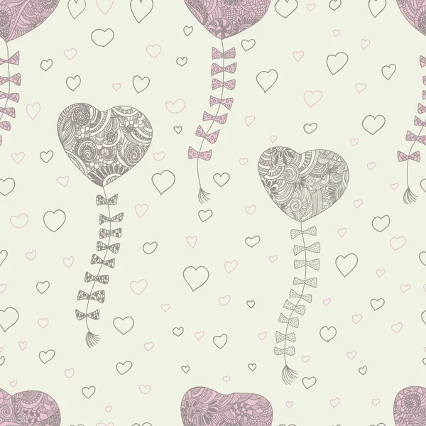 Seamless pattern with hearts air. — ストックベクタ