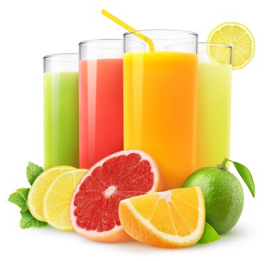 Fresh citrus juices clipart