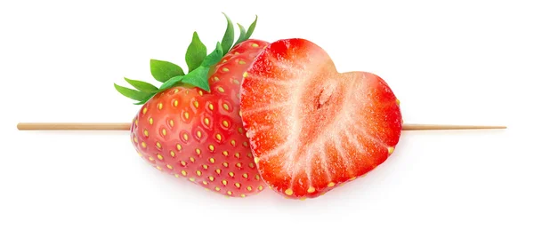 Fragole a forma di cuore su un bastone — Foto Stock