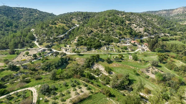 Despovoamento Rural Chipre Aldeia Semi Abandonada Kato Archimandrita Numa Encosta — Fotografia de Stock