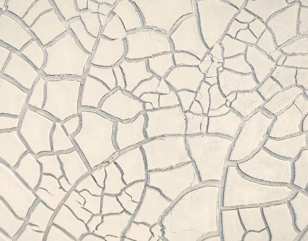 Cracked White Clay Dried Lakebed Natural Beige Pattern — Stock Photo, Image
