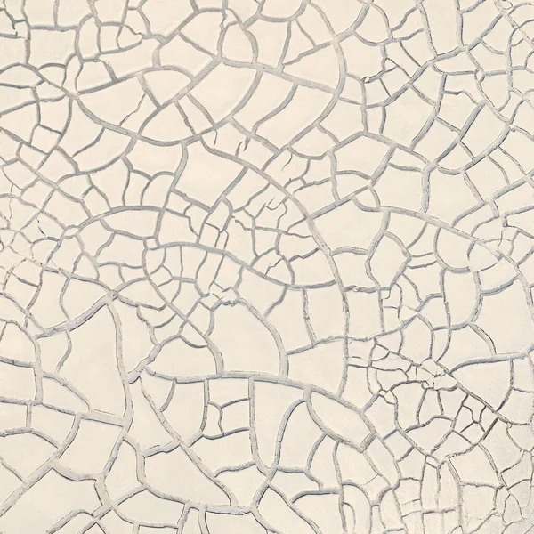 Cracked White Clay Dried Lakebed Surface Texture — Stock Photo, Image