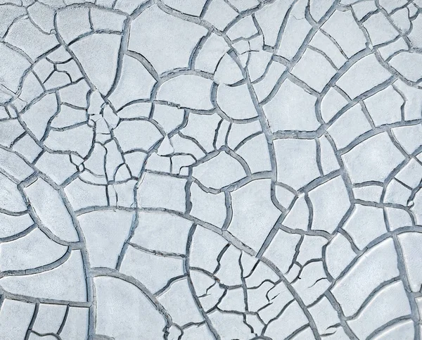 Texture White Cracked Clay Dried River Bed Natural Pattern — Stock Photo, Image