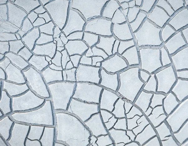 Cracked White Clay Dried Lakebed Natural Pattern — Stock Photo, Image