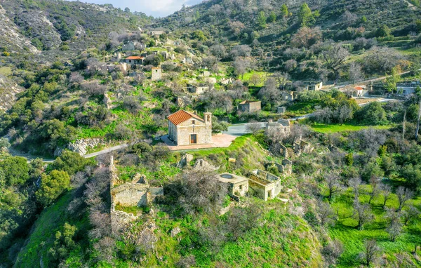 Despoblación Rural Pueblo Abandonado Cima Colina Korfi Chipre — Foto de Stock