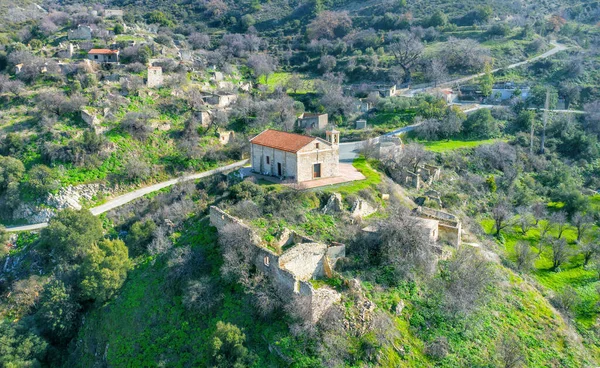 Landflucht Zypern Panagia Kirche Und Verlassenes Dorf Korfi — Stockfoto