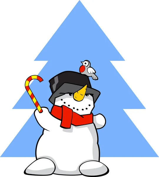 Hombre de nieve — Vector de stock