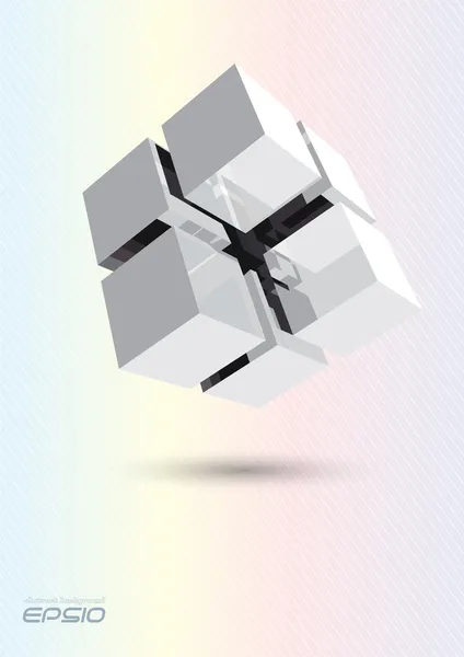 Cube assembling from blocks — Stock Vector