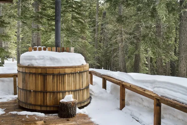 Winter hottub — Stockfoto