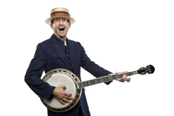 Pazzo banjo uomo — Foto Stock
