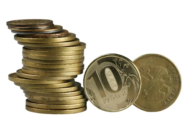 Pile Russian coins — Stock Photo, Image