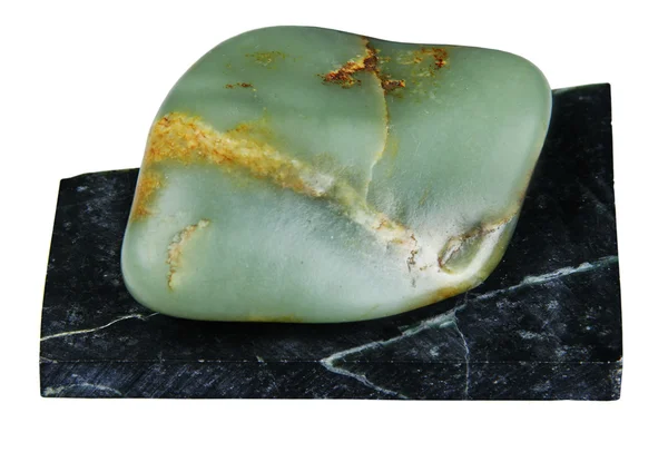mineral yeşil nephrite siyah nephrite bir destek
