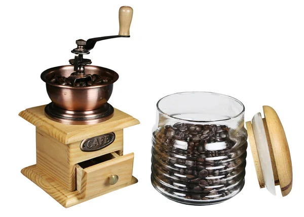 Wooden coffee grinder — Stock Photo, Image