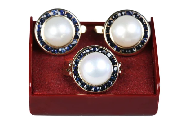 Set of ornaments with pearls — Stock Photo, Image