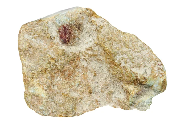 Kryształ czerwony Rubin w skale — Zdjęcie stockowe