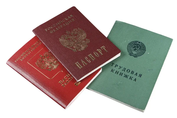 Passport and service record — Stock Photo, Image