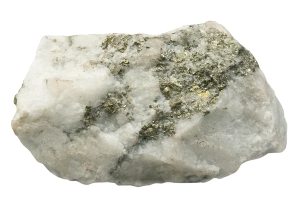 石英样品与自爆的矿石 — 图库照片