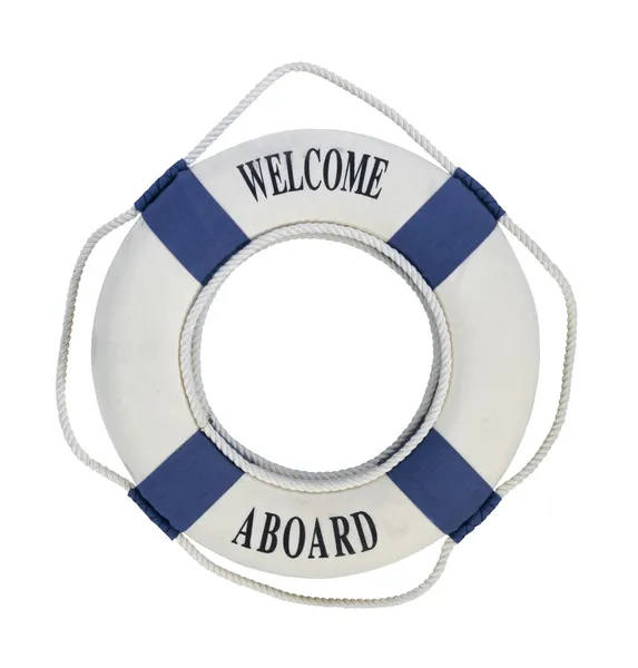 Benvenuto a bordo Life Preserver — Foto Stock