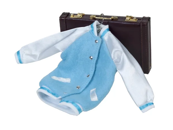 Letterman Jacket and Briefcase — Stock Photo, Image