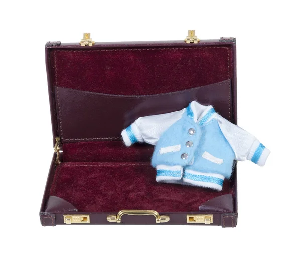 Baby Letterman Jacket in Briefcase — Stock Photo, Image