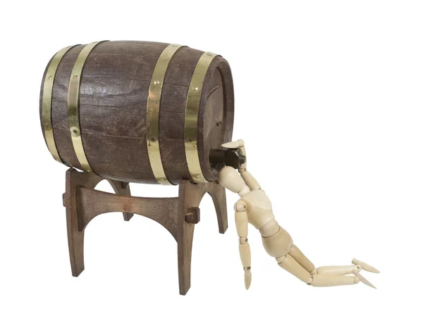 Do picia prosto z beczki drewniane na stoisku — Zdjęcie stockowe