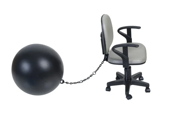 Chaise de bureau avec grande boule et chaîne — Photo