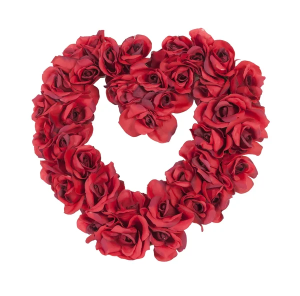 Cuore fatto di rose rosse — Foto Stock