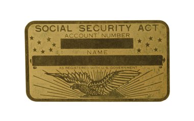 Brass Social Security Car clipart
