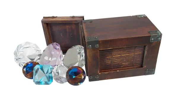 Antique Gems Verter de caja de madera — Foto de Stock