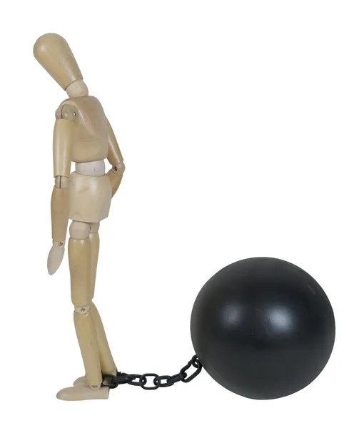 Captive by Ball and Chain — Stock Photo, Image