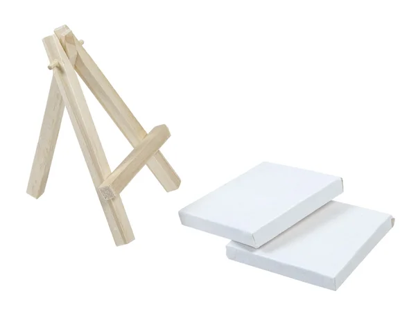 Easel con lienzos caídos — Foto de Stock