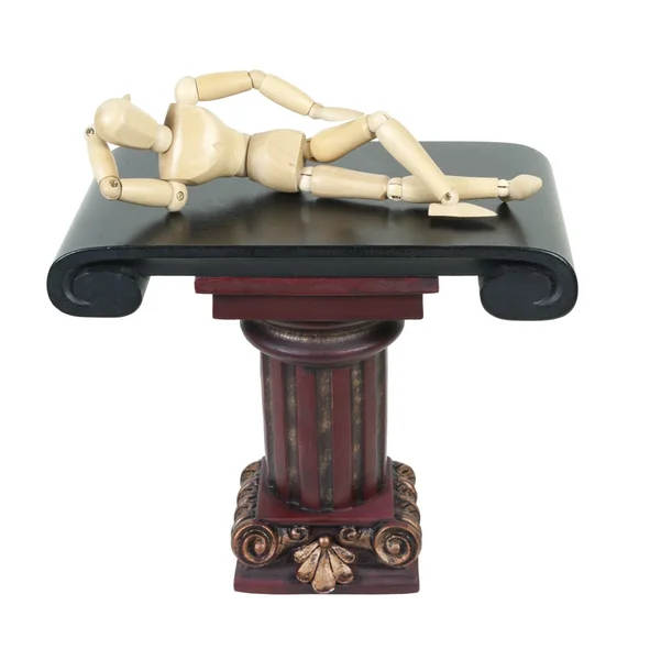 Laying Down on a Pillar Stand with Hand Behind Head — Stock Photo, Image