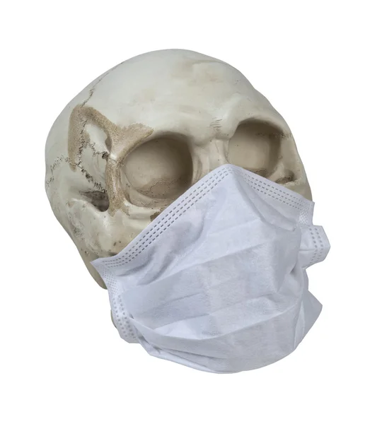 Calavera con máscara médica — Foto de Stock