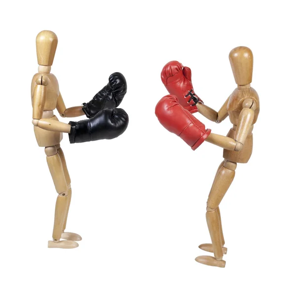 Two People Sparring with Boxing Gloves — Stock Photo, Image