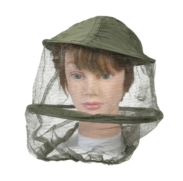 Vestindo chapéu de apicultor — Fotografia de Stock